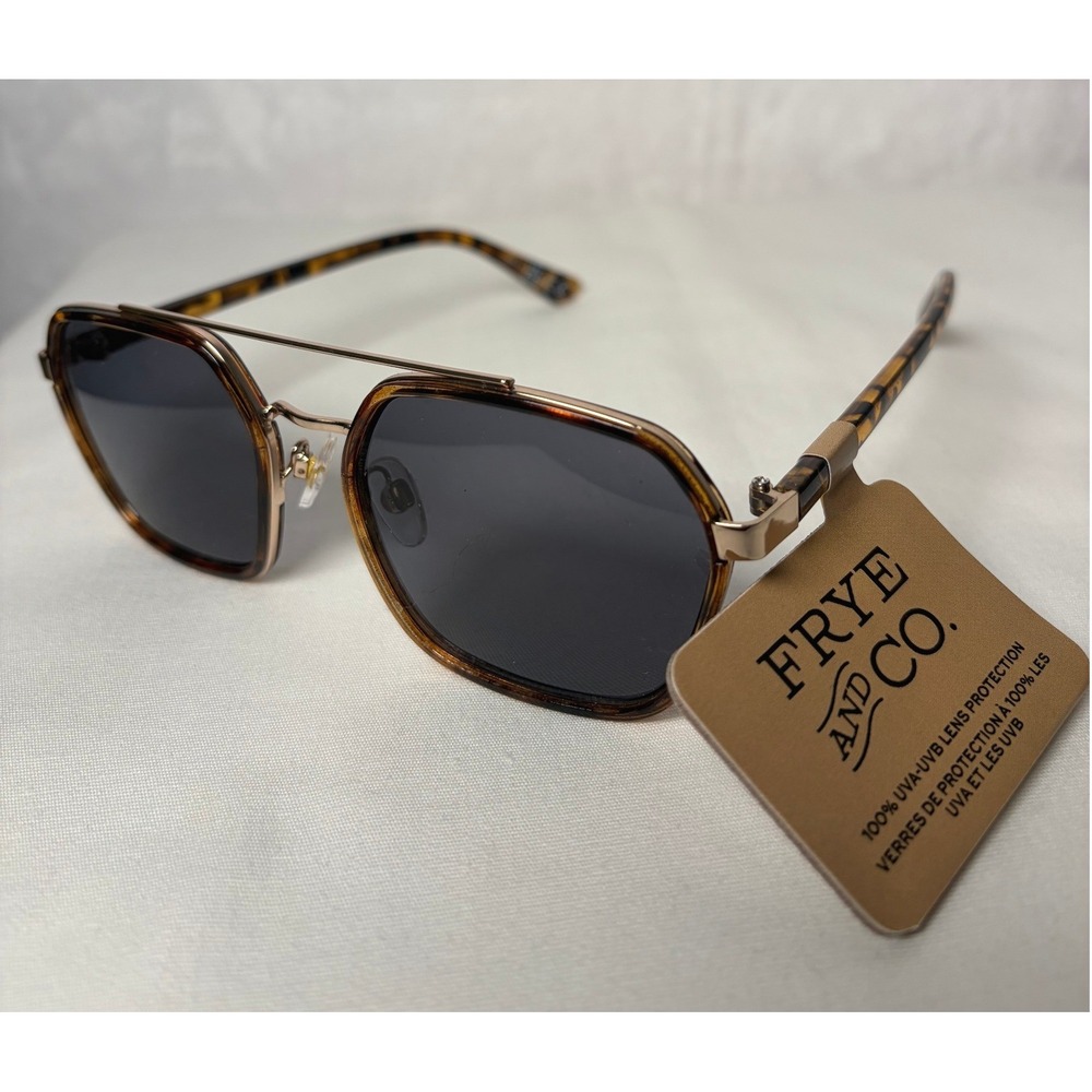 Frye and Co Womens Tortoise Shell Geometric Aviator Sunglasses NS0126 NEW